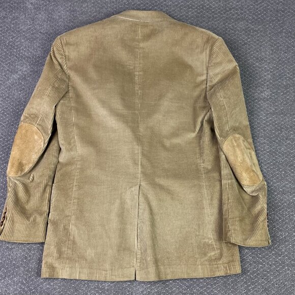 Lands End Corduroy Blazer Sport Coat Men's 41L Tan Elbow Patch Patches - Picture 4 of 15